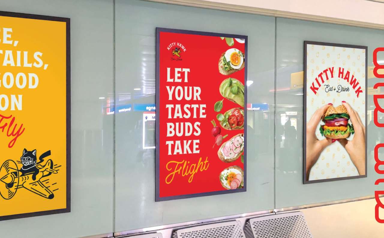 Kitty Hawk, terminal posters (design mockup)